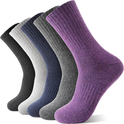 5 Pack Merino Wool Hiking Socks for Women