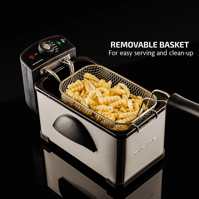 2 Liter Capacity Electric Deep Fryer with Viewing Window