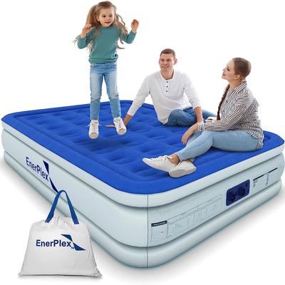 Double Height Inflatable Mattress with Built-In Pump