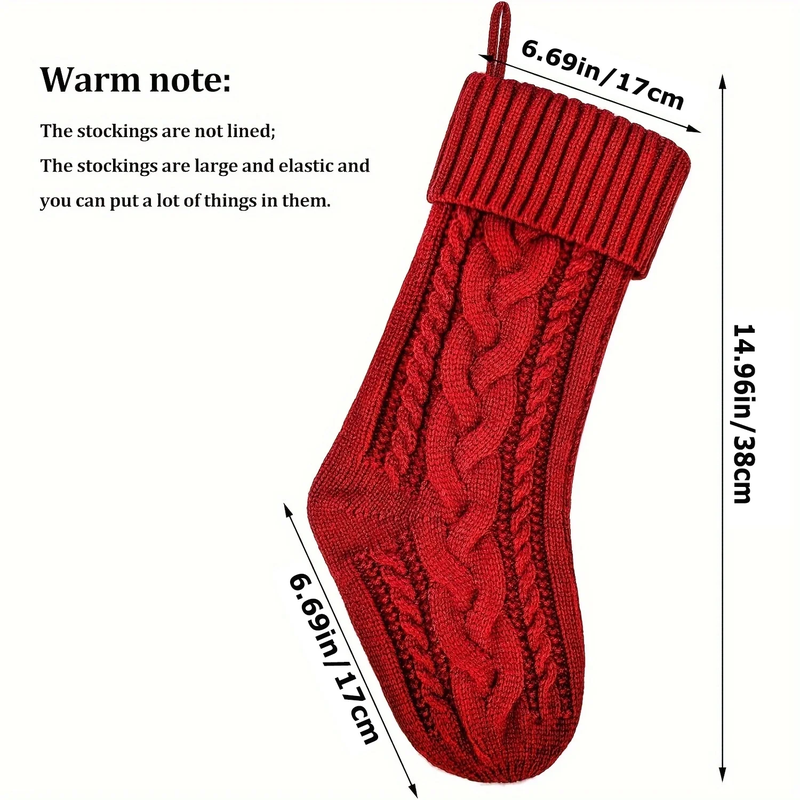 Pack of 6 Wool Christmas Stockings