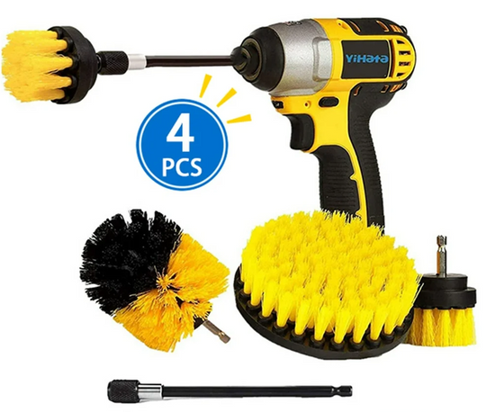 4 PCS Drill Brush Attachment Set Power Scrubber Drill Cleaning Brush Kit