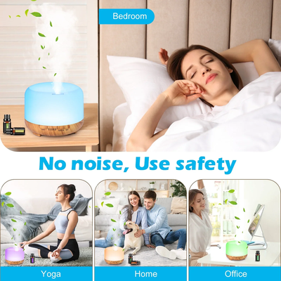 500ml Aroma Diffuser with 6*10ml Essential Oils and Remote Control