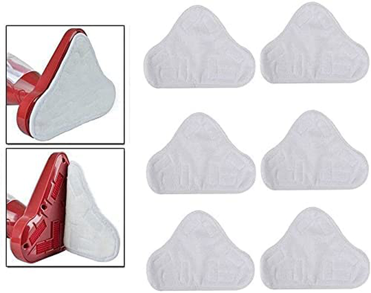 Meriton 6 Pack Washable Microfibre Steam Mop Pads Floor Replacement Pads Compatible with H2O H20 X5
