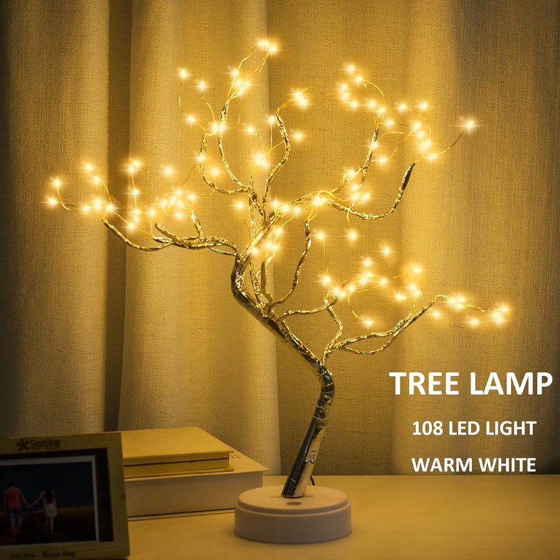 20" 108 LED Tabletop Bonsai Tree Light - Battery/USB Operated