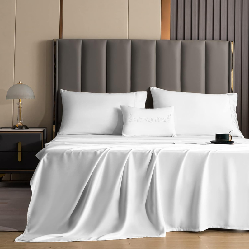 Whitney Home Textile Sheet Sets - Rayon Derived from Bamboo, Luxury Cooling Bed Sheets, 16" Extra Deep Pocket