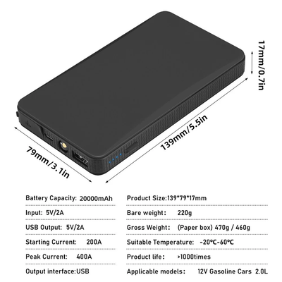 12V 20000Mah Car Battery Jump Starter Booster -  Portable Emergency Charger Battery Charger