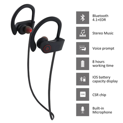 Bluetooth Sports Earphones W/Mic IPX7 Waterproof HD Stereo Sweat Proof In-Ear Earbuds 