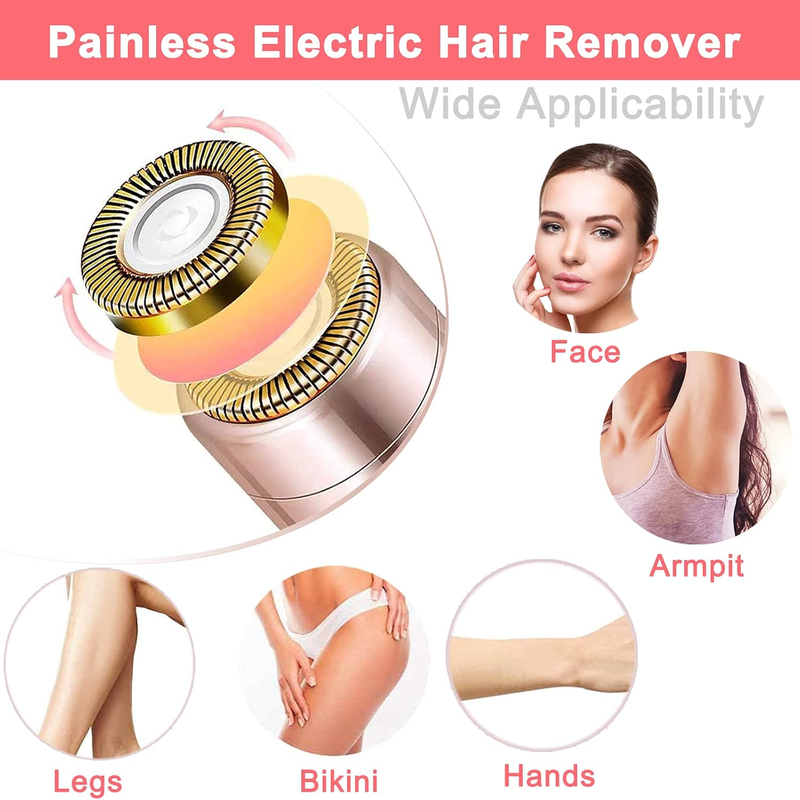 Mini Electric Razor Shaver Portable Bikini Epilator for Lips, Chin, Armpit, Peach Fuzz-USB Rechargeable