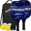 Set of 2 Pickleball Paddles & Accessories - Fiberglass Pickleball Equipment Set with 2 Pickleball Rackets, 4 Pickleball Balls, 2 Grip Tapes & 1 Carrying Bag