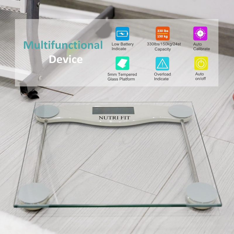 Digital Bathroom Scale for Body Weight, Precision Weighing Scale for Weight Loss, High Accuracy Measurements