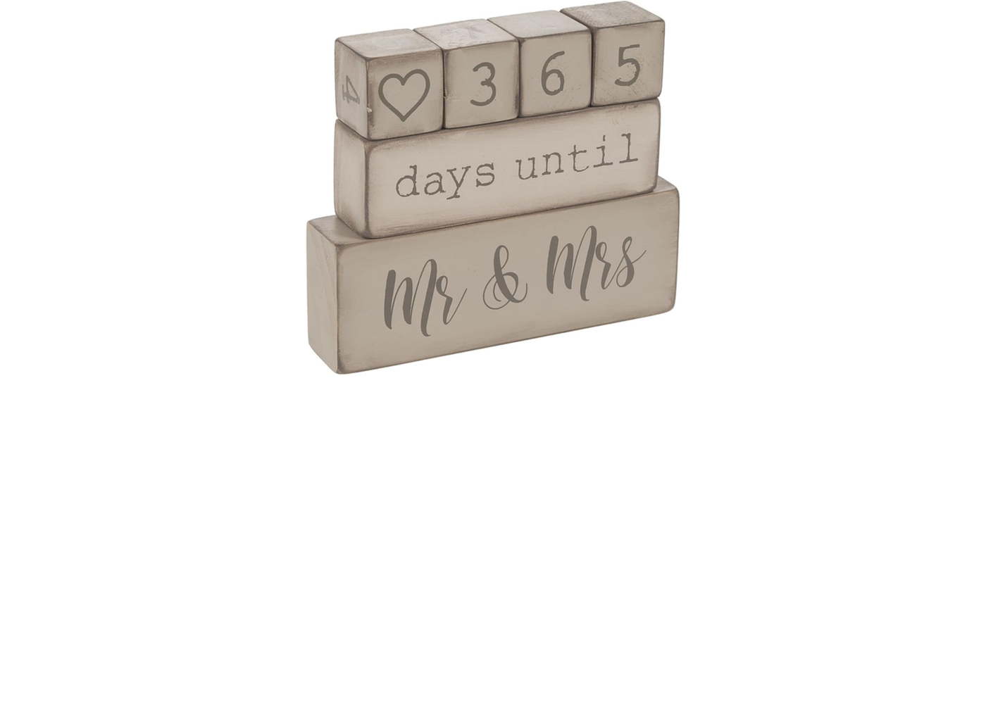 6 Piece Wooden Block Wedding Day Countdown Calendar