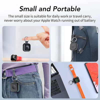 1200mAh Portable Charger for Apple Watch Wireless Magnetic Power Bank Keychain