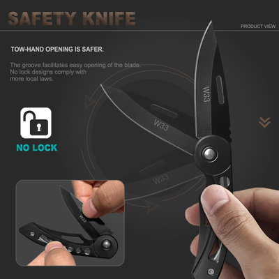 Stainless Steel Key Knife/Box Cutter Knife - Small Compact Knife