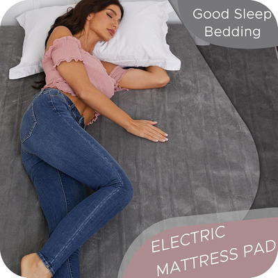 Heated Mattress Pad 5 Heating Levels Dual Control with 10 Hours Auto-Off