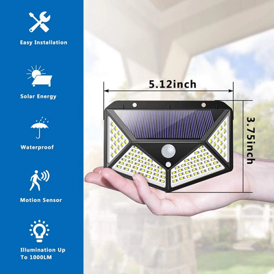 2 Pack Outdoor Solar Lights, 3 Modes, Wireless, IP65 Waterproof, Heatproof Solar Motion Sensor Security Lights