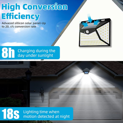 4 Pack Wireless Solar Outdoor Lights, Motion Sensor Outdoor Lights, IP65 with 270° Wide Angle & 3 Modes