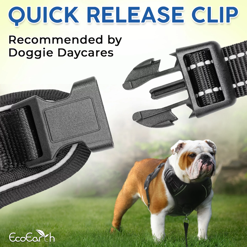 Dog Harness for Daily Walks, Soft-Padded w/ Reflective Strips for Running, Hiking & Training