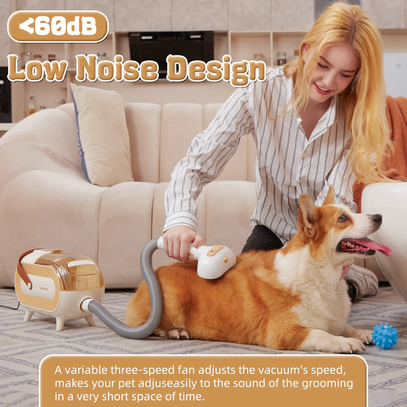 Low Noise Pet Grooming Kit, 2L Large Capacity 7 In 1 Grooming Vacuum