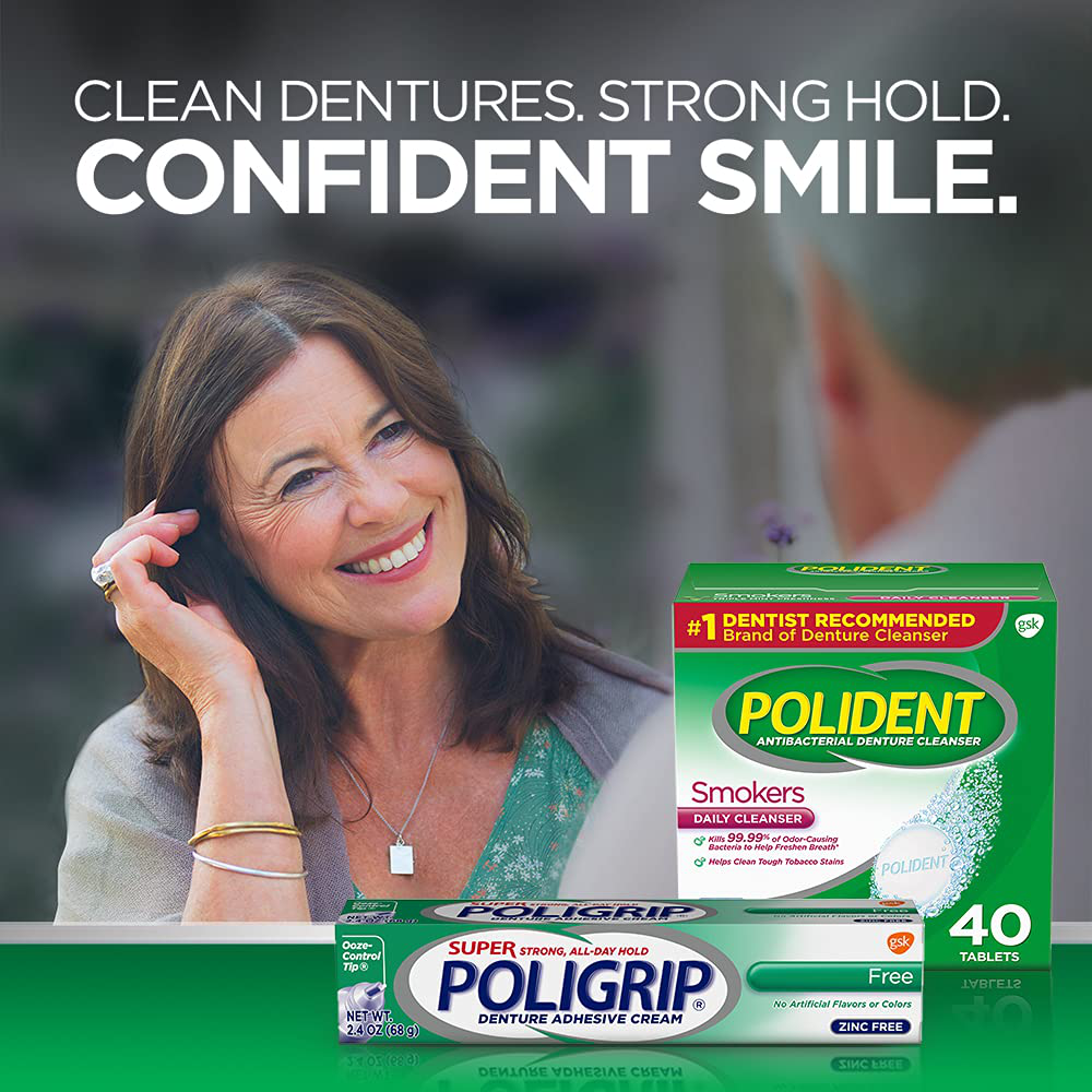 Polident Smokers Denture Cleanser Tablets, 120 Count