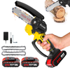 4 Inch Mini Chainsaw with 2 Batteries, Portable Cordless Lightweight Handled Chain Saw