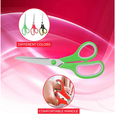 3 Pack Scissors 8" All Purpose Craft Scissors with Heavy Duty Sharp Blade