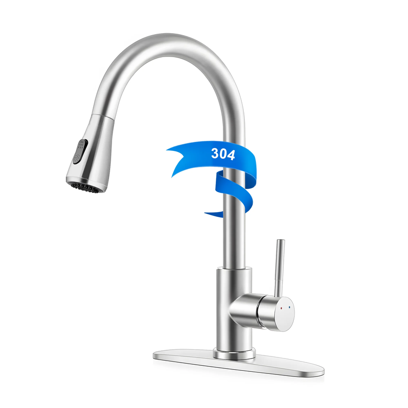 Stainless Steel Kitchen Faucet with Pull down Sprayer