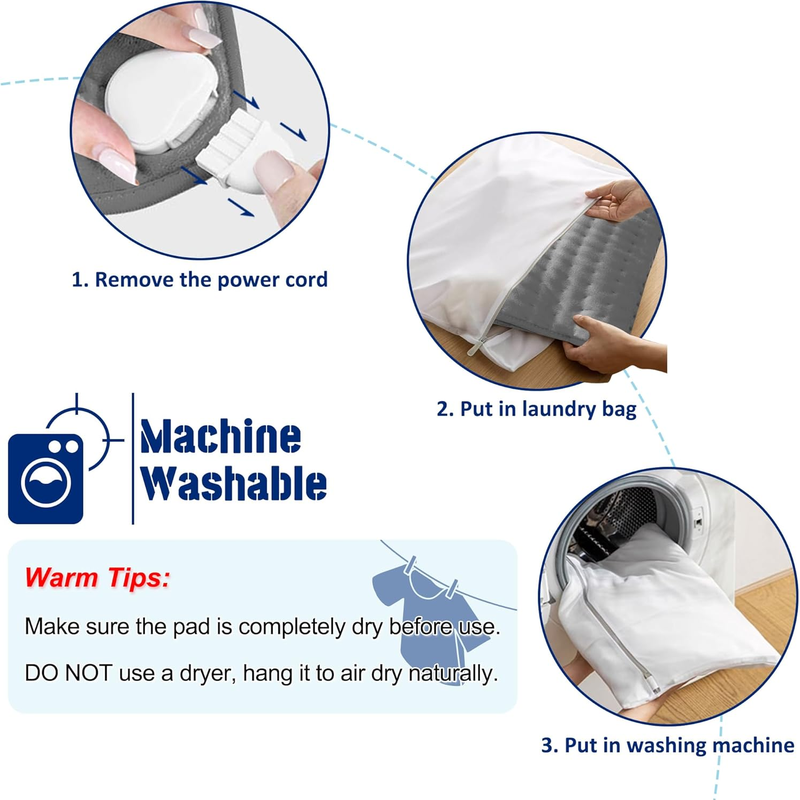 Electric Heating Pad with Auto Shut Off, Machine Washable