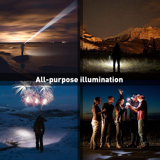 3 Pack Super Bright Flashlights High Lumens LED Flashlight with Zoomable Beam - 5 Modes