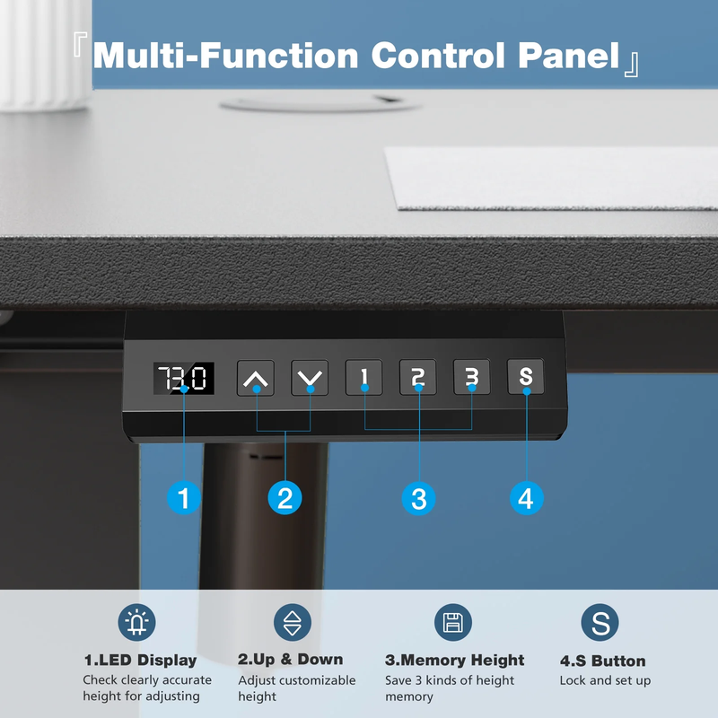 Electric Standing Desk, Height Adjustable Desk, Ergonomic Stand up Desk with Memory Preset