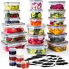 50pcs Food Storage Containers with Lids (25pcs Stackable Plastic Containers with 25 Lids) Meal Prep Containers, BPA Free, Microwave & Dishwasher Safe