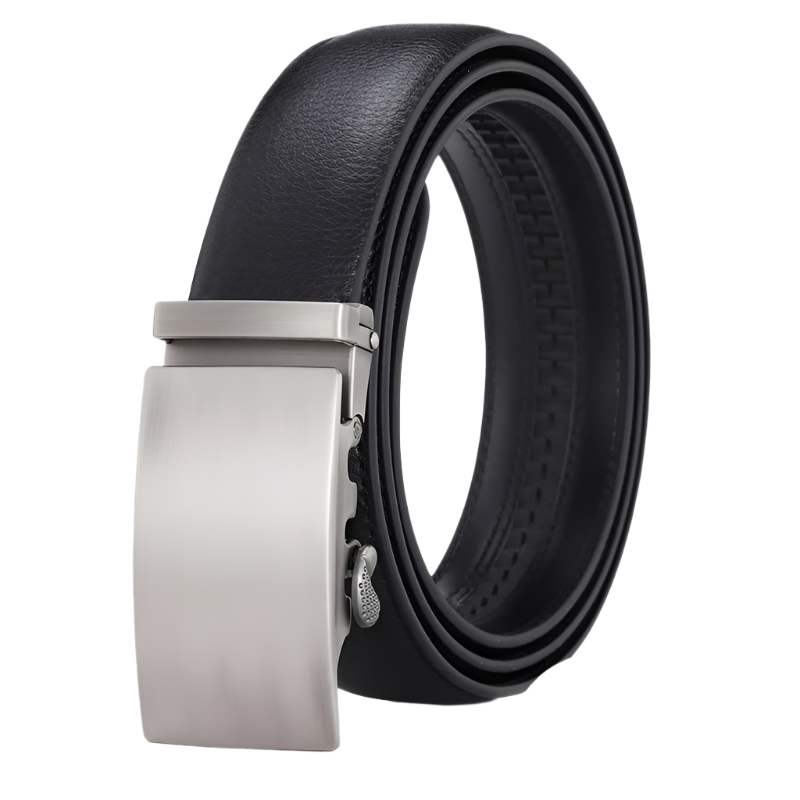 Men's Premium Leather & Microfiber Ratchet Belt - Adjustable with Unique Slide Belt Buckle