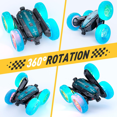 Remote Control Stunt Car - 360° Stunt Rotation 4WD Remote Control Car Double Sided with LED Lights