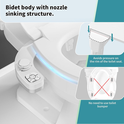 Dual Nozzle Bidet Attachment for Toilet - Adjustable