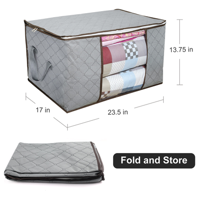 3 Pack 90L Non-Woven Storage Bags, Foldable Closet Organizers