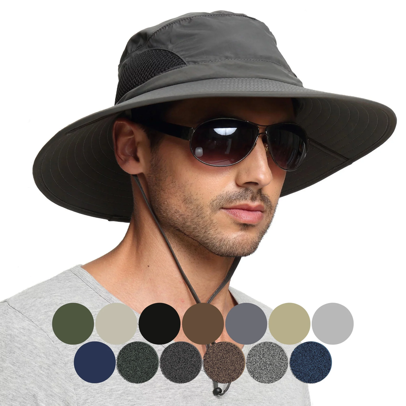 Wide Brim Bucket Hat - Water Repelling Sun Hat