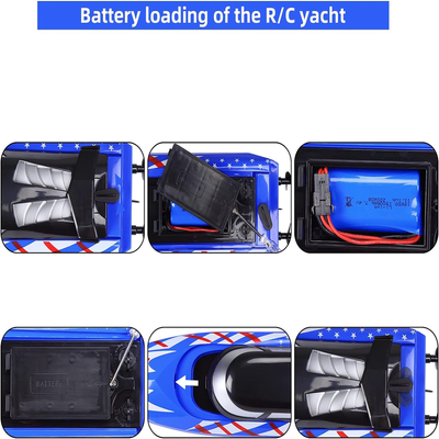 2 Pack RC Boat - 20+/10+ MPH Remote Control Boats with LED Light Includes 4 Rechargeable Batteries