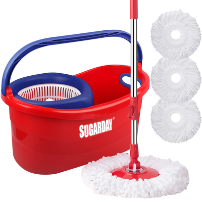 Spin Mop and Bucket System with Wringer