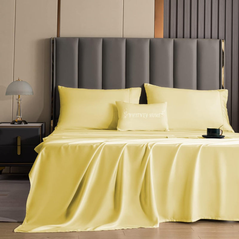 Whitney Home Textile Sheet Sets - Rayon Derived from Bamboo, Luxury Cooling Bed Sheets, 16" Extra Deep Pocket