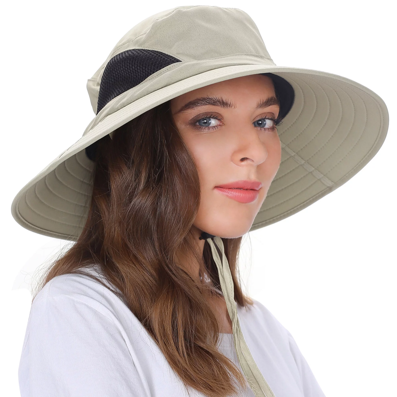 Wide Brim Bucket Hat - Water Repelling Sun Hat