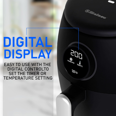 2.1Qt Air Fryer with Digital Display, Rapid Air Circulation, 60 Min Timer