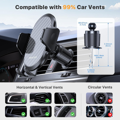  Universal Car Phone Holder with Metal Hook Clip Air Vent Mount for iPhone Android Smartphones