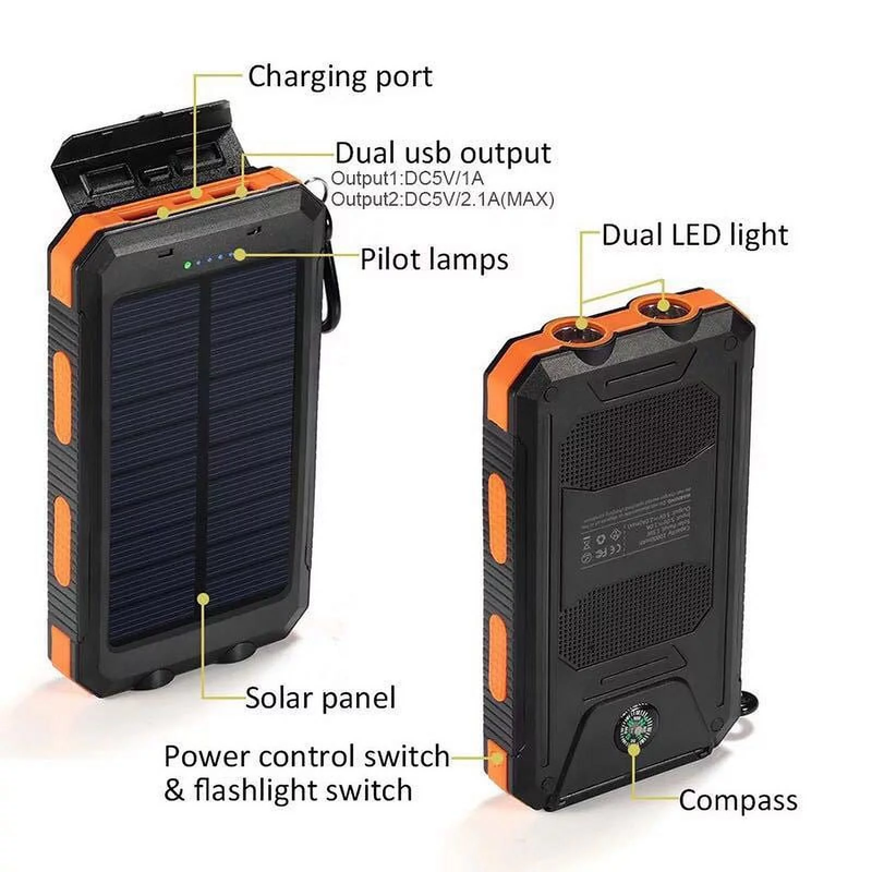 20000Mah Fast Charging Portable Solar Phone Battery