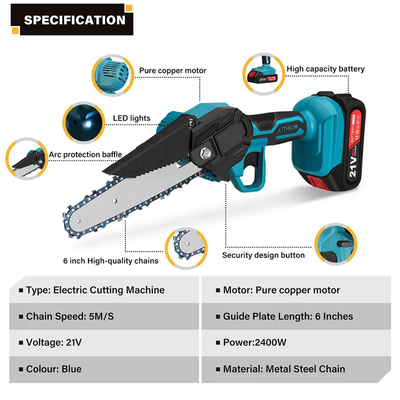 Electric Chainsaw Cordless Chain Saw with 2 Large Capacity Batteries, Gardening Tools for Wood Cutting Tree Trimming