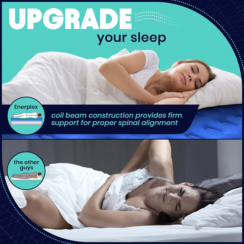 Double Height Inflatable Mattress with Built-In Pump