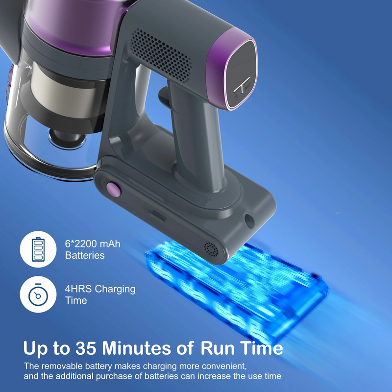 Cordless Stick Vacuum Cleaner - Lightweight with LED Display Screen