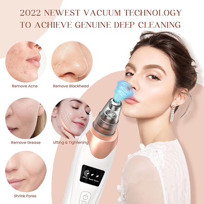  Blackhead Remover Pore Vacuum,Facial Pore Cleaner-5 Suction Power,5 Probes,USB Rechargeable Blackhead Vacuum Kit Electric Acne Extractor Tool 