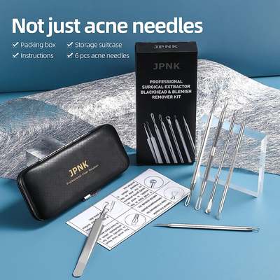 6 Piece Facial Kit with Zit & Blackhead Removing Tools & Case