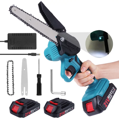 Electric Chainsaw Cordless Chain Saw with 2 Large Capacity Batteries, Gardening Tools for Wood Cutting Tree Trimming