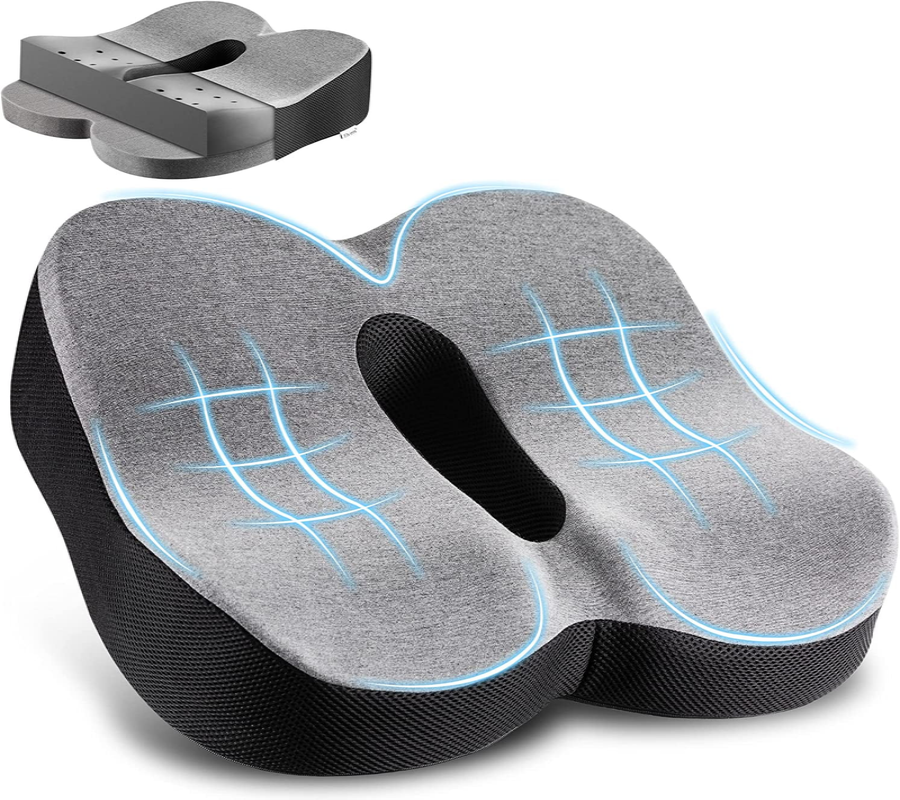 Adjustable Height Memory Foam Seat Cushion, Non-Slip Chair Pad 