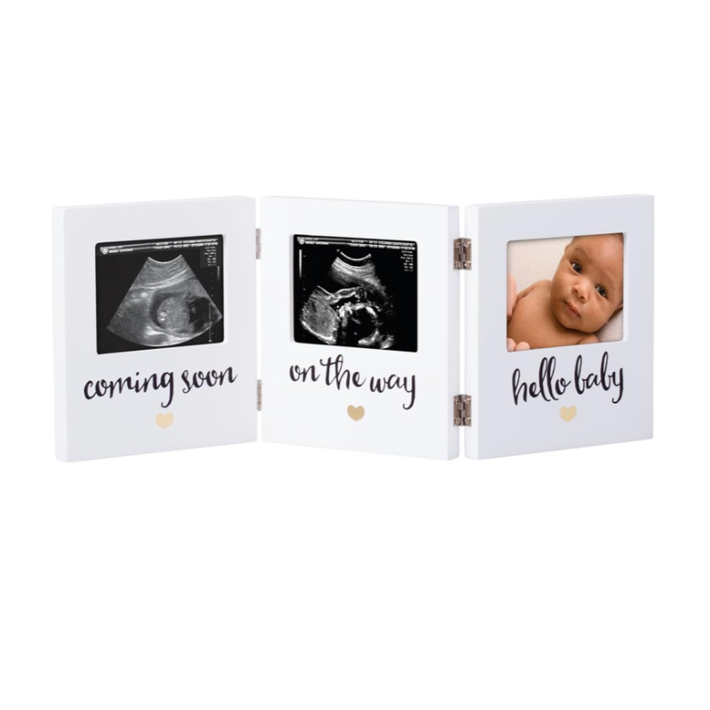 3 Picture Sonogram Keepsake Photo Frame, Gender Neutral Ultrasound Keepsake, 3.5”x2.5” Photo Insert